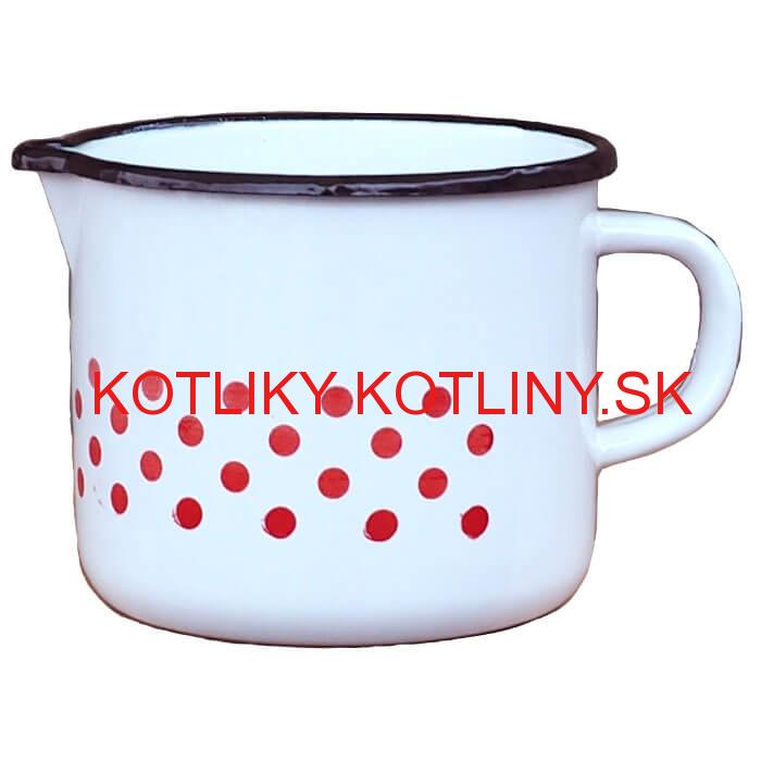 Smaltovaný hrnček s výlevkou 1,5 L - bodkovaný