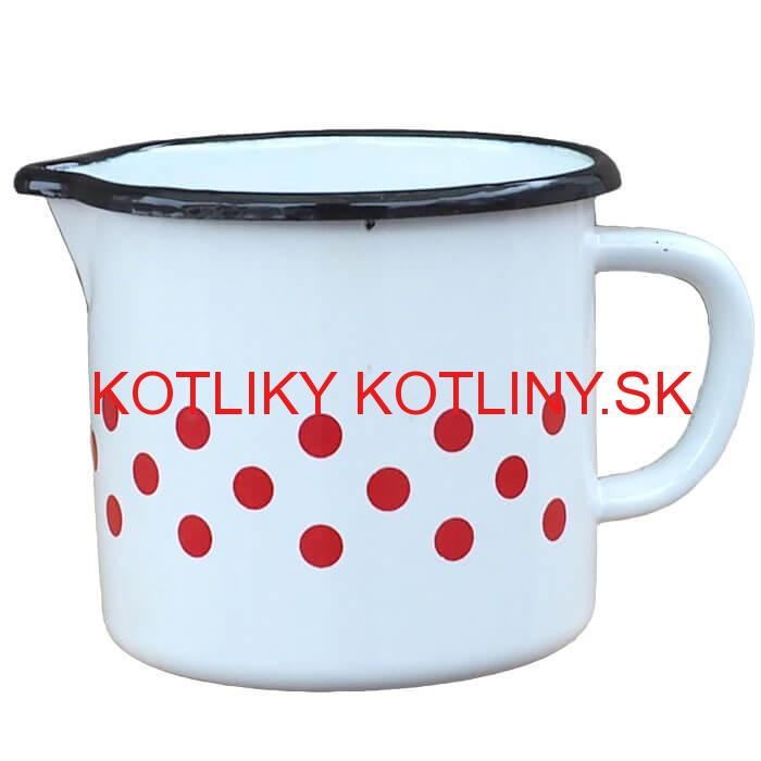 Smaltovaný hrnček s uškom 0,6 L - bodkovaný