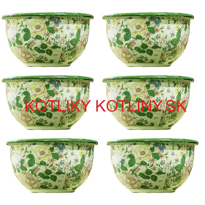 Súprava smaltovaných misiek 13 cm 6 ks DECOR