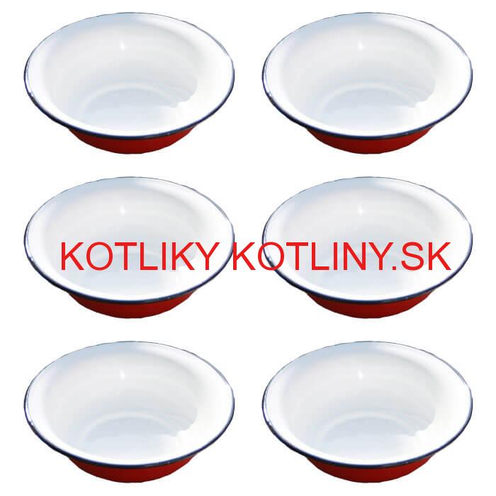 Súprava smaltovaných hlbokých tanierov 20 cm 6 ks