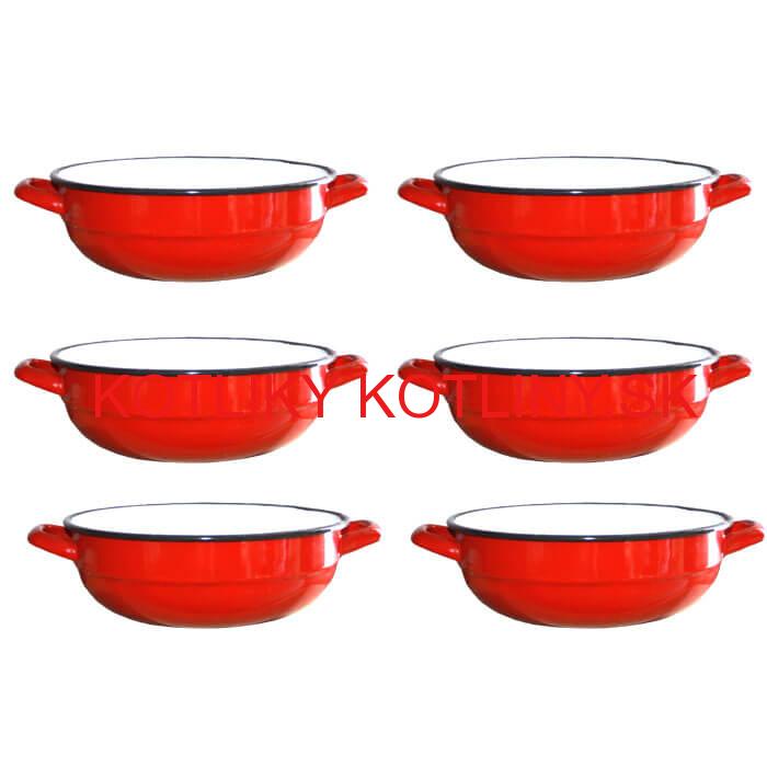 Súprava smaltovaných selských misiek 16 cm 6 ks