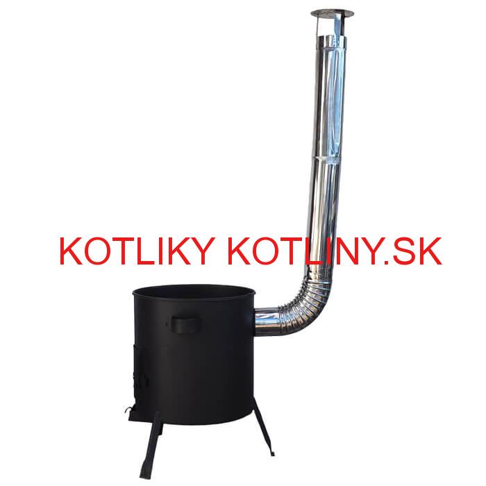 Kotlina 42 cm (1 mm) s žiaruvzdornou farbou PLUS 600 + nerezový dymovod