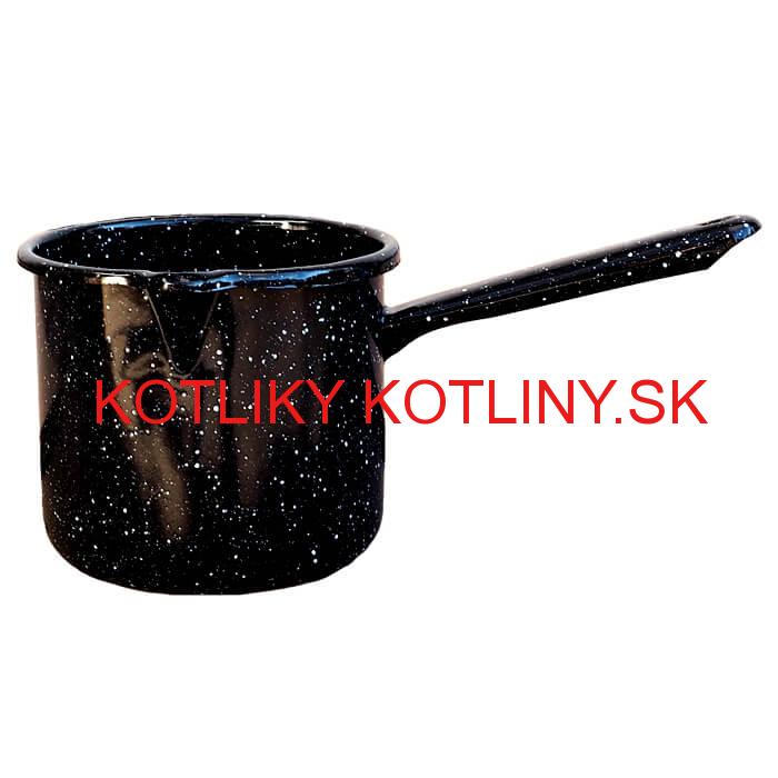 Smaltovaný hrnček s rúčkou 1 L - Čierny