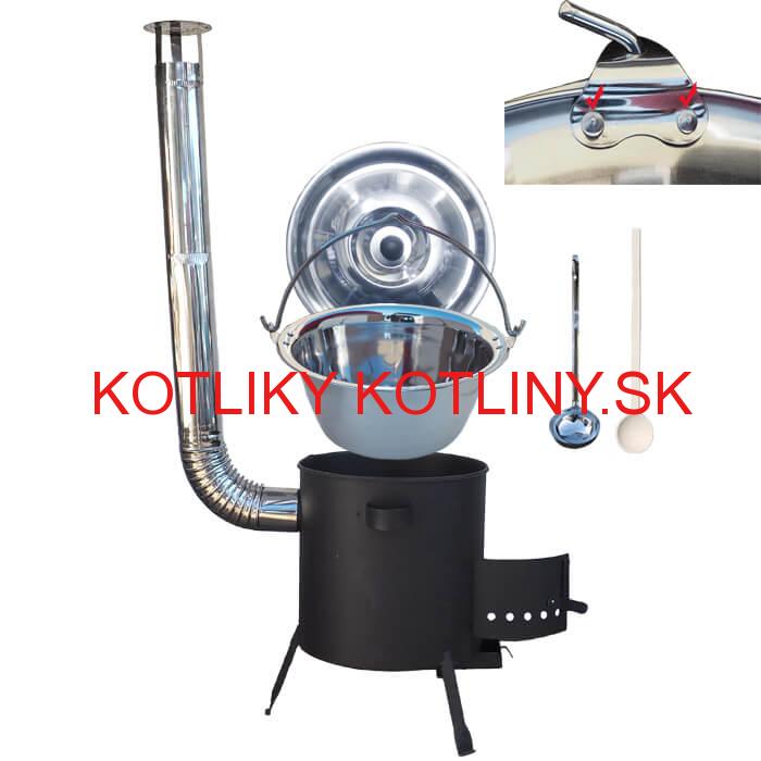 Antikorový kotlík 20 L (0,8 mm) zosilnený s nitmi + žiaruvzdorná kotlina (1 mm) 42 PLUS 600