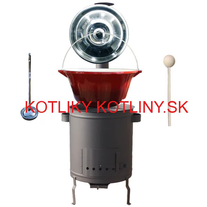 Liatinový kotlík 16 L + hrubostenná (1,5 mm) žiaruvzdorná kotlina 36 PLUS 600