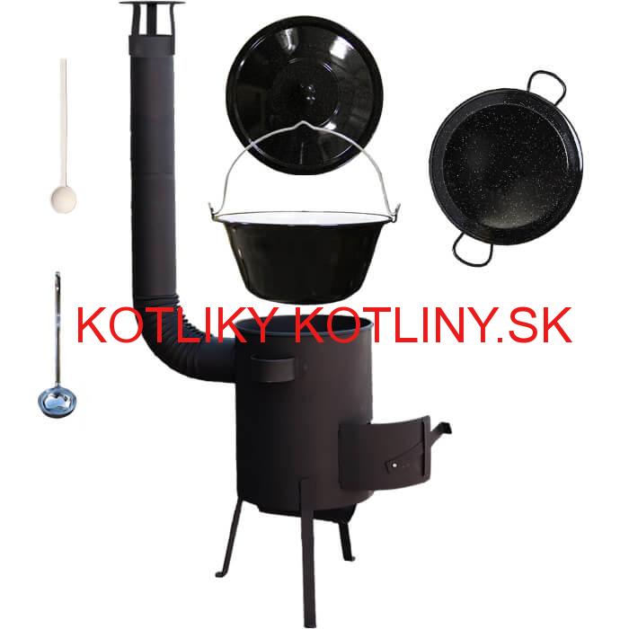 Smaltovaný kotlík 13 L + Paella panvica 38 cm + žiaruvzdorná kotlina 36 PLUS 600 4 MM