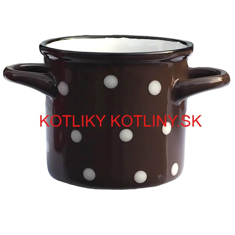 Keramický hrnček na polievku – hnedý DECOR