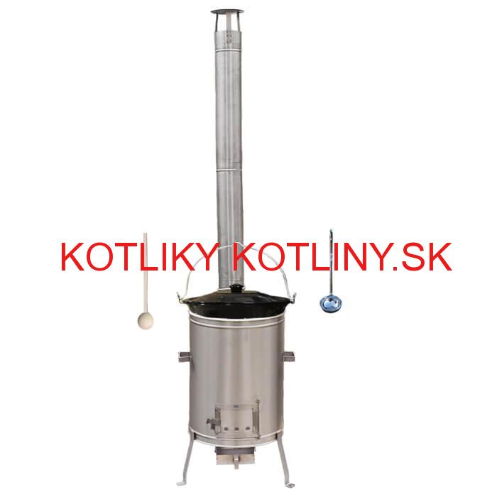 Smaltovaný kotlík 25 L (1,2 mm) + nerezová kotlina 42 cm LUX  + vareška a naberačka
