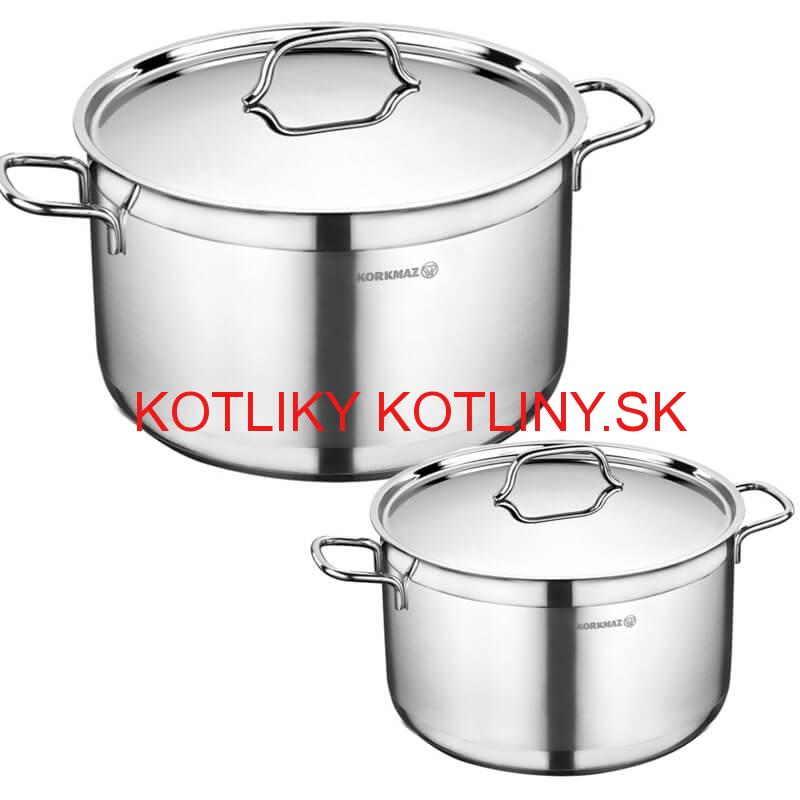 Sada nerezových hrncov s pokrievkou 2 ks 8,5 L, 11 L