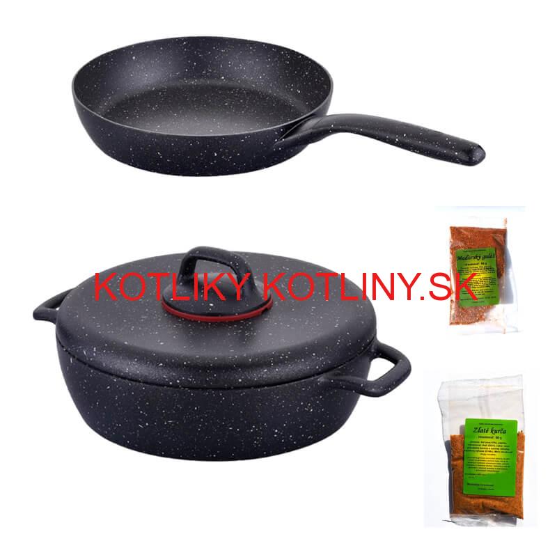 Hrniec s pokrievkou + panvica + korenie Classic Plus Volkanit