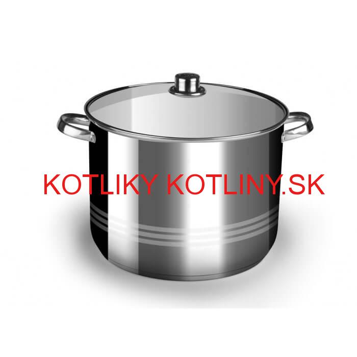 Nerezový hrniec 19 L + sklenená pokrievka