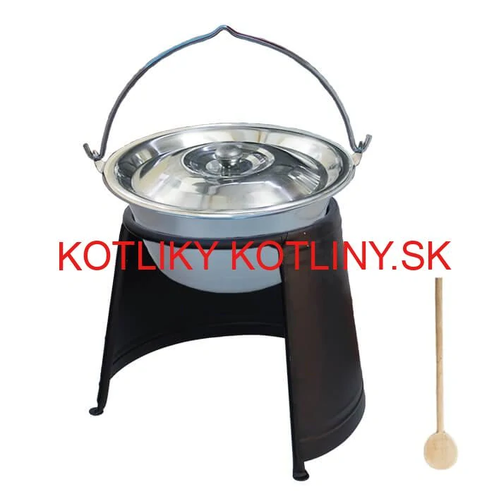 Nerezový kotlík 14 L (0,8 mm) + pokrievka + chránič plameňa
