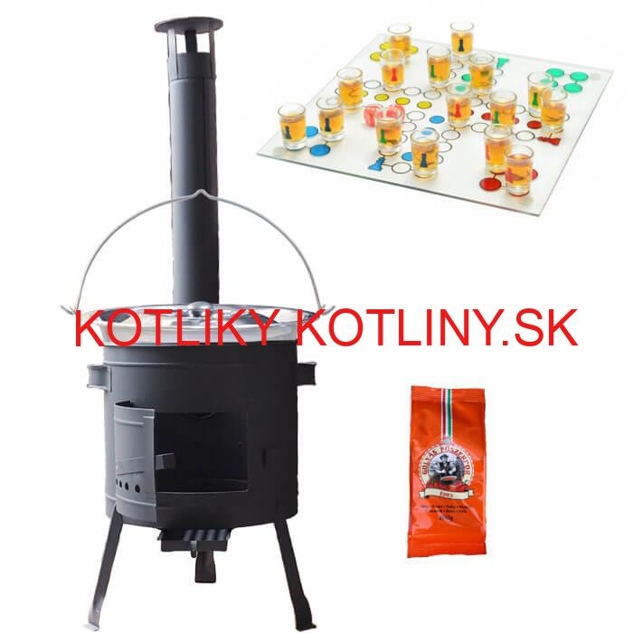 Nerezový kotlík 22 L (0,8 mm) + korenie + človeče pi už + nízka žiaruvzdorná kotlina 42 PLUS 600