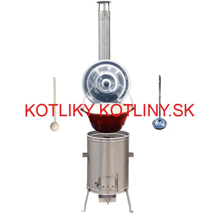 Liatinový kotlík so smaltovanou úpravou 10,8 L + Nerezová kotlina 33 LUX