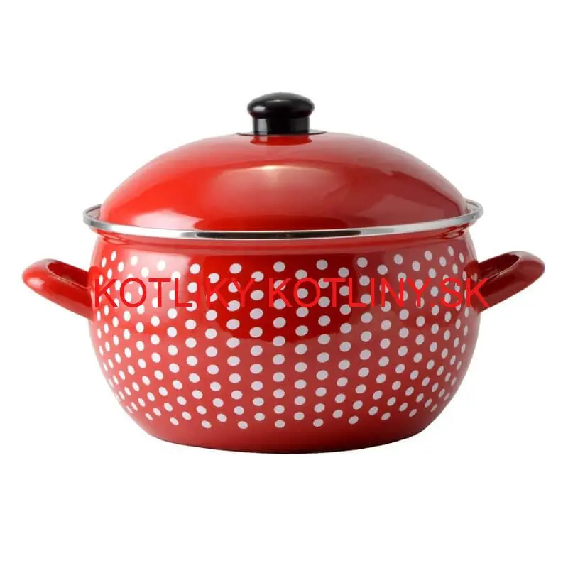 Smaltovaný hrniec 2 l červený 16 cm (bodkovaný)