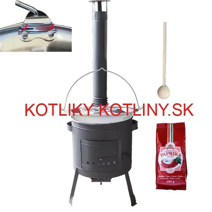 Nerezový kotlík 20 L (1,2 mm) INOX + hrubostenná (1,5 mm) žiaruvzdorná kotlina BALKY STRONG 42 PLUS 600