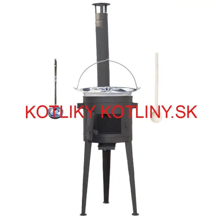 Nerezový kotlík 20 L (1,2 mm) INOX + vysoká žiaruvzdorná kotlina (2,0 mm) HODO 42 cm PLUS 600 + vareška + naberačka