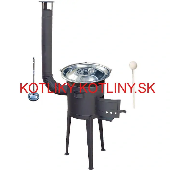 Nerezový kotlík 20 L (1,5 mm) + vysoká žiaruvzdorná kotlina (2,0 mm) HODO 42 cm PLUS 600 + vareška + naberačka