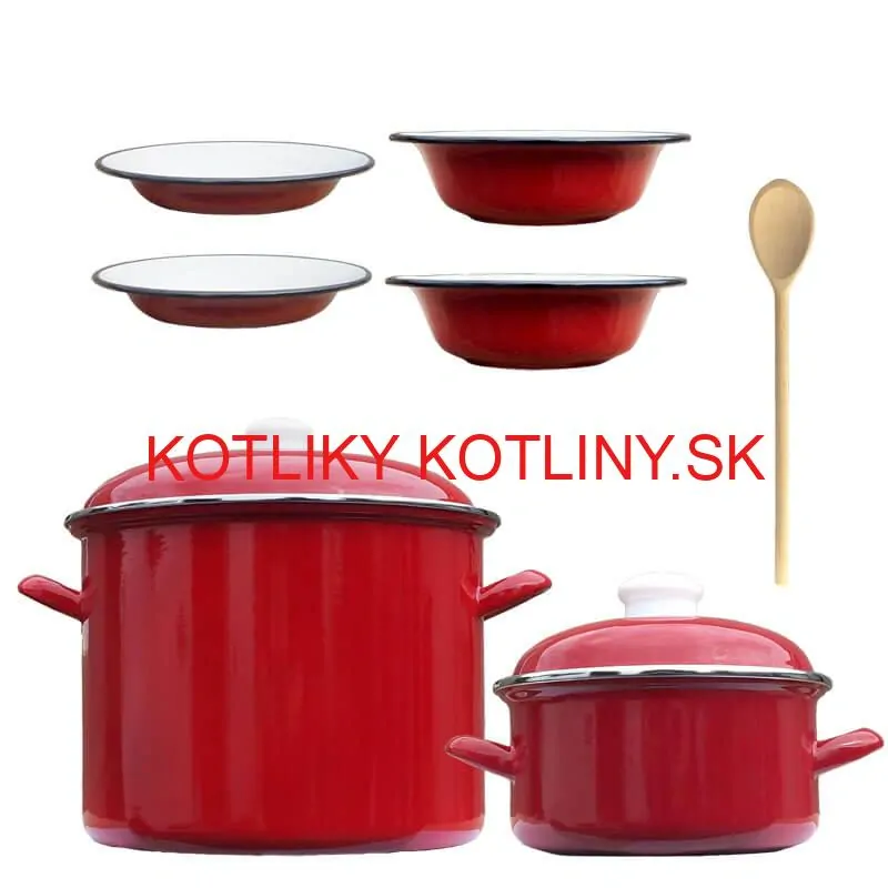 Smaltovaný hrniec s pokrievkou 4 l + Smaltovaný kastról s pokrievkou 2 L + taniere Classic