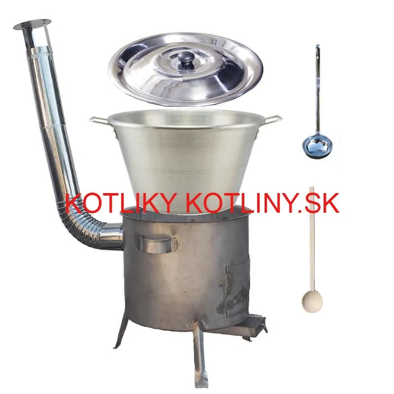 Nerezový kotol 40 L (1,2 mm) INOX + nerezová kotlina 45 cm (1,5 mm) STRONG CLASSIC