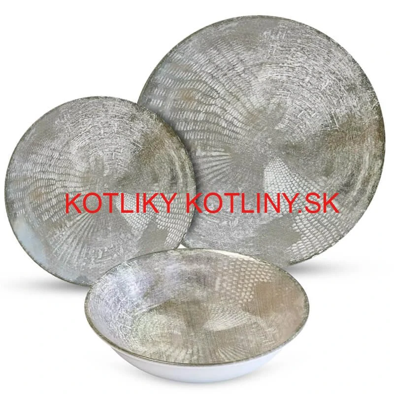 Súprava keramických tanierov 18 ks GREY