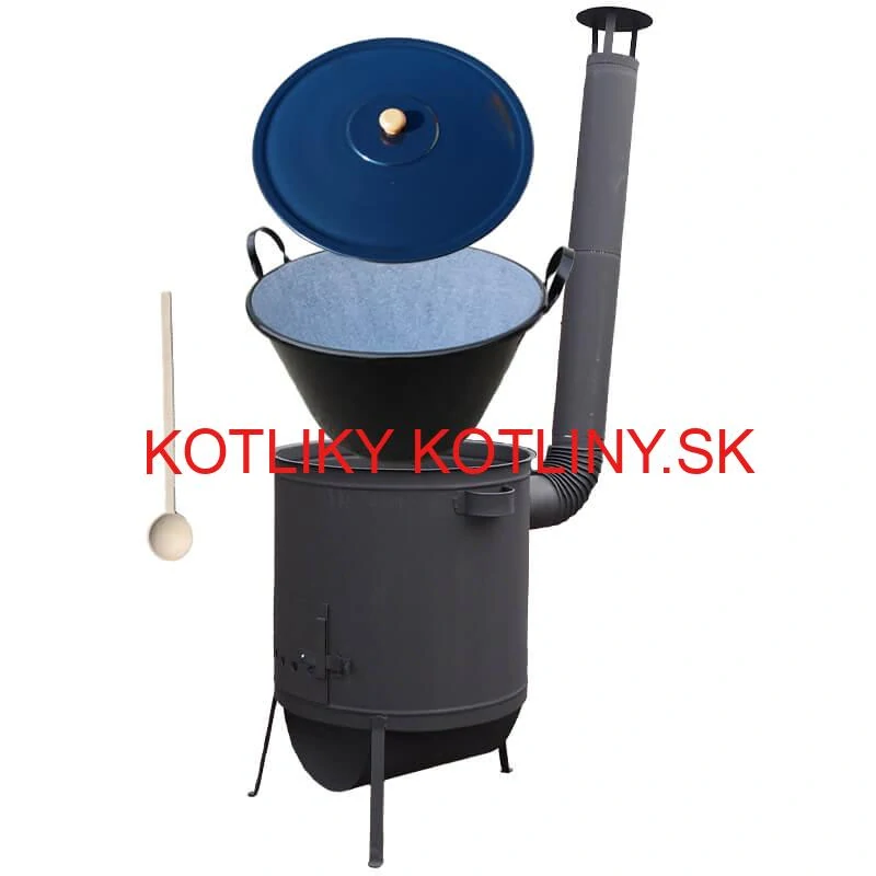 Smaltovaný kotol 70 L na zabíjačku + žiaruvzdorná kotlina 53 PLUS 600 4 MM + vareška