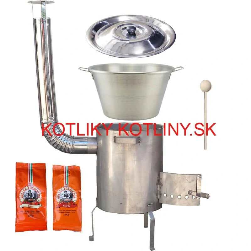 Nerezový kotol 40 L + nerezová kotlina 45 cm 1,5 mm STRONG EXCLUSIVE, + paprikové korenie na guláš
