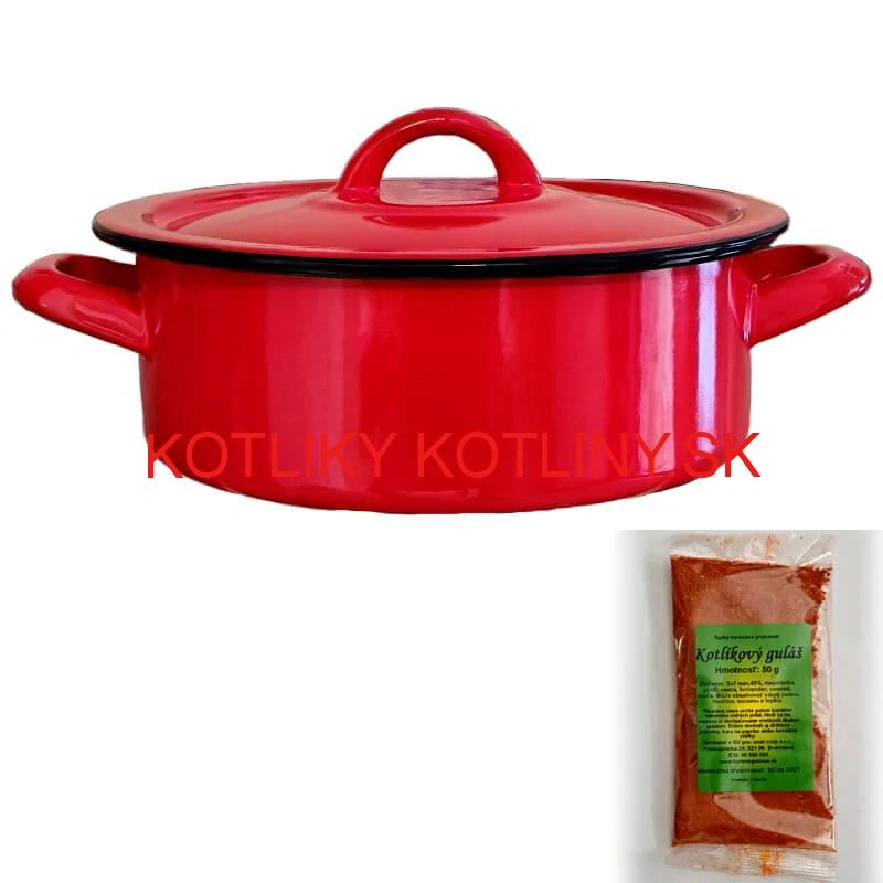 Smaltovaný kastról s pokrievkou COMBI 1 l + korenie na kotlíkový guláš 50 g