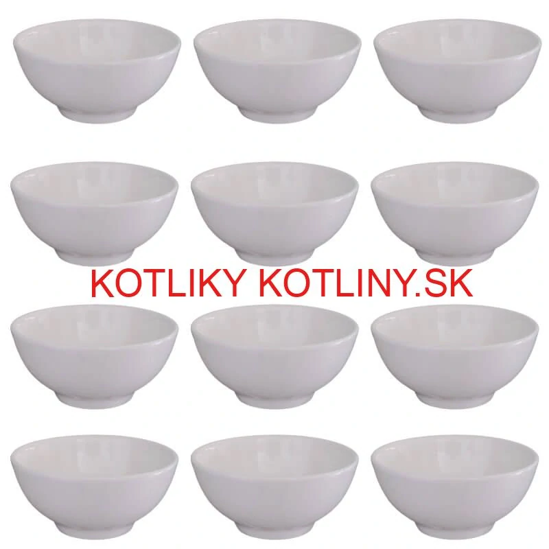 Keramické misky na servírovanie gulášu 15 cm 12 ks biele