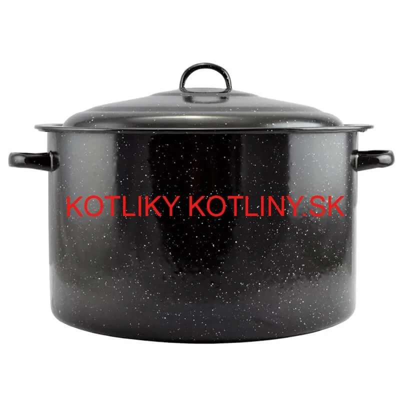 Smaltovaný hrniec s pokrievkou 20 L BLACK