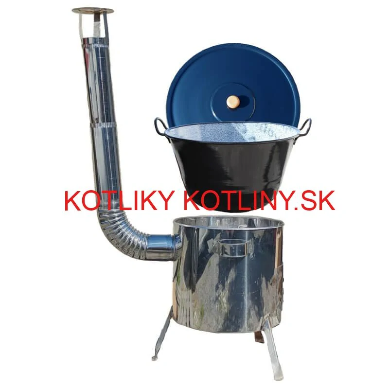Smaltovaný kotol 60 L + nerezová kotlina 53 cm LUSTRO