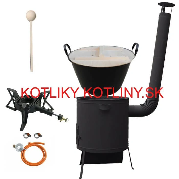 Zabíjačkový smaltovaný kotol 100 L, žiaruvzdorná kotlina 42 PLUS 600 4 MM, horák 7 kW + varecha