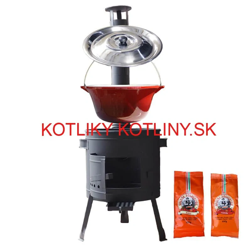 Liatinový kotlík so smaltovanou úpravou 22 L + nízka kotlina 42 PLUS 600 + paprikové korenie na guláš - MIX 100 g