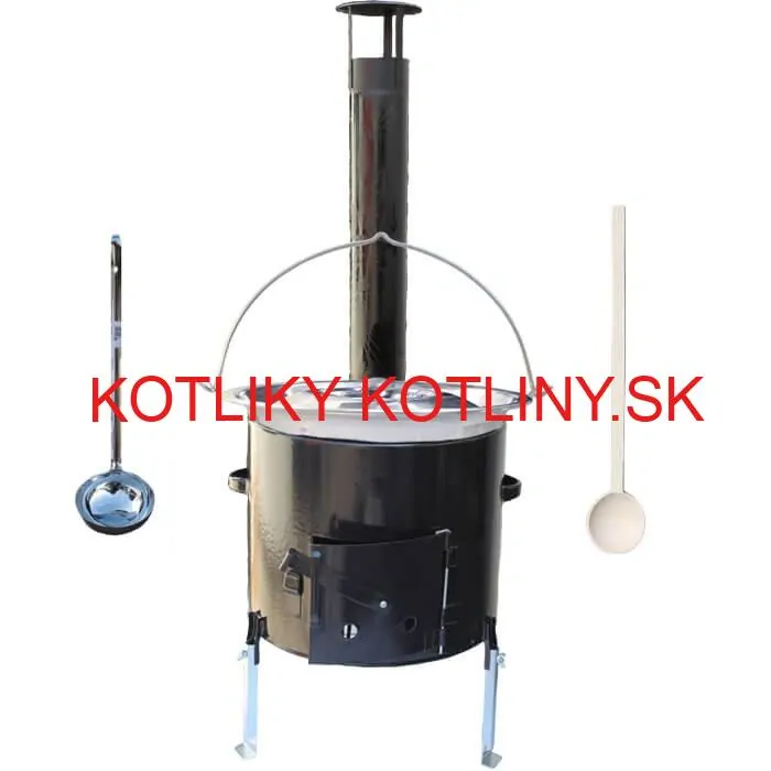 Antikorový kotlík 10 L (0,8 mm) + smaltovaná kotlina 31 cm + vareška a naberačka Easy party