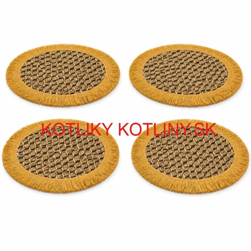 Prírodné podložky pod tanier so strapcami 37 cm, 4 ks