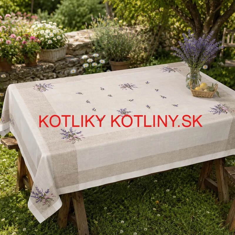 Hrubší textilný obrus Levanduľa Provence 150 × 220 cm