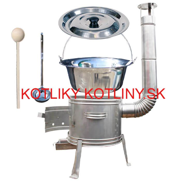 Antikorový kotlík 15 L (1,2 mm) + nerezová kotlina 36 cm + vareška a naberačka TOPLUX