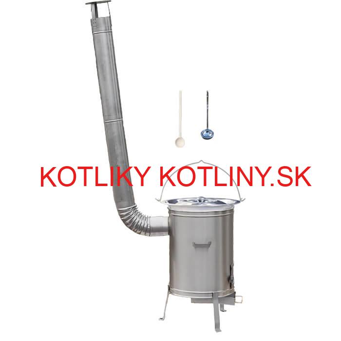 Antikorový kotlík 15 L (1,2 mm) + nerezová kotlina 36 cm + vareška a naberačka LUX
