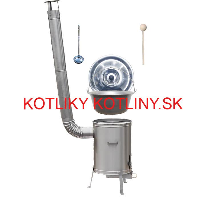 Nerezový kotlík 20 L (1,5 mm) + nerezová kotlina 42 cm + vareška a naberačka LUX