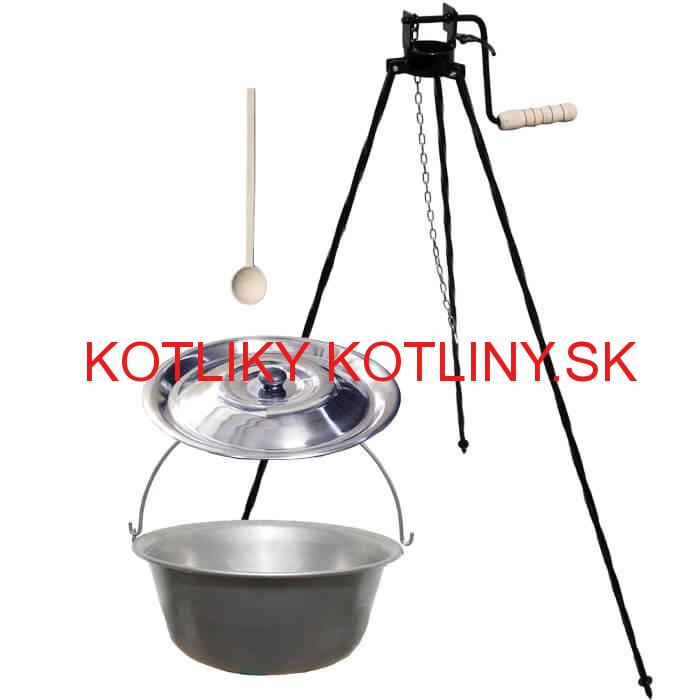 Nerezový kotlík 15 L (1,5 mm) + stojan s kladkou VAR