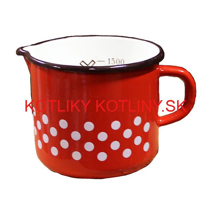 Smaltovaný hrnček 1,5 L (bodky)