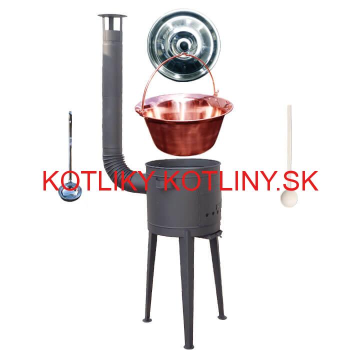 Medený kotlík 30 L (1,2 mm) + vysoká kotlina 45 cm PLUS 600