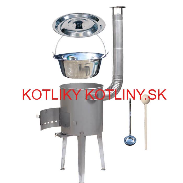 Antikorový kotlík 15 L (1,2 mm) + nerezová kotlina 36 cm LUXUS