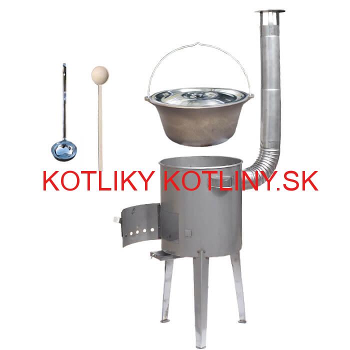 Liatinový kotlík 16 L (1 cm) + nerezová kotlina 36 cm LUXUS