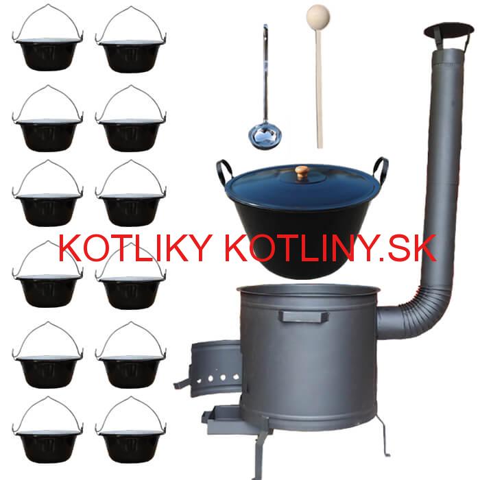Smaltovaný kotol 70 L servírovacie kotlíky (12 ks) PLUS 600