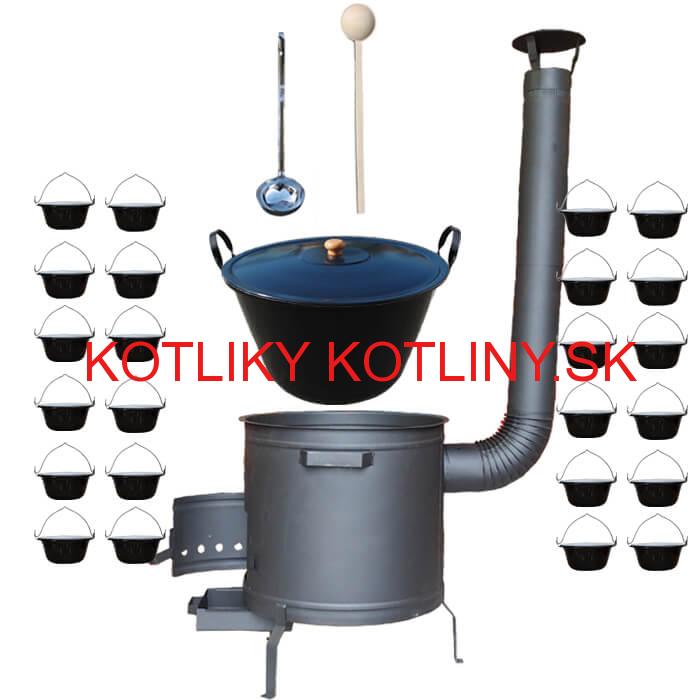 Smaltovaný kotol 80 L + servírovacie kotlíky (24 ks) PLUS 600