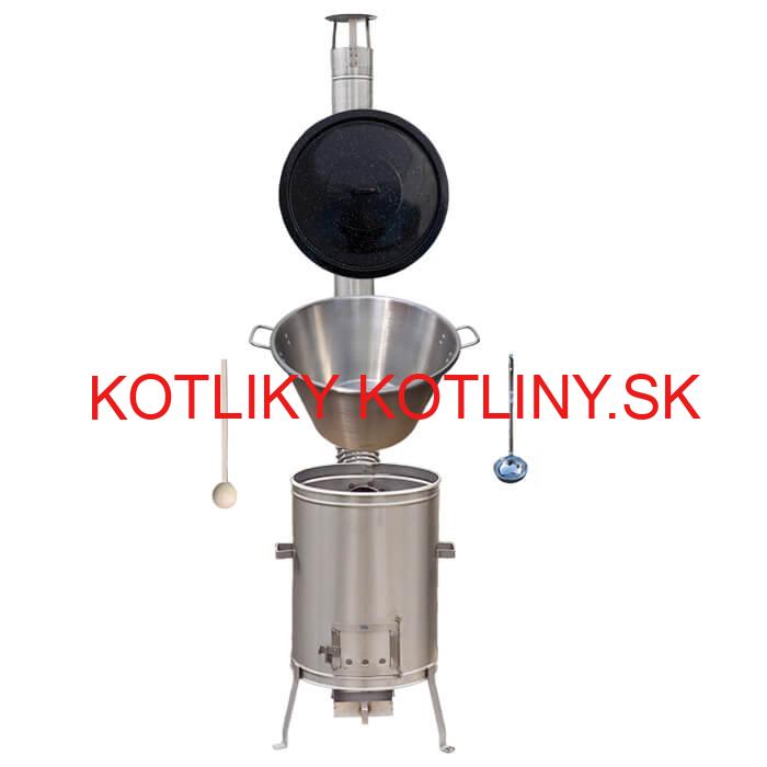 Nerezový kotol 40 L (1,2 mm) + nerezová kotlina 45 cm + vareška LUX