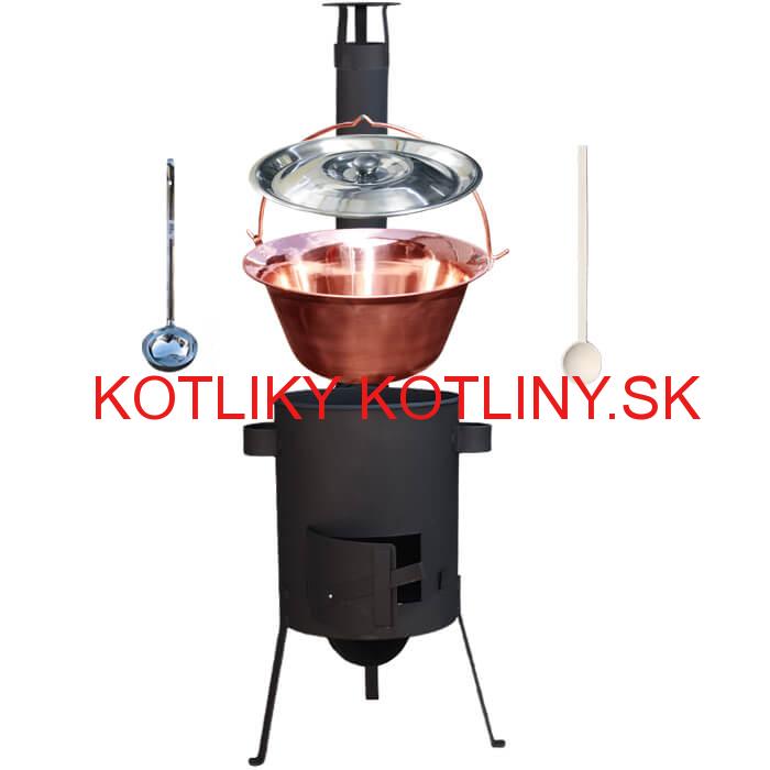 Medený kotlík 20 L (1,2 mm) + žiaruvzdorná kotlina 42 PLUS 600 4 MM