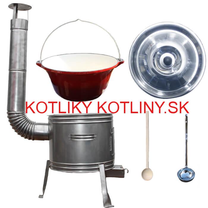 Liatinový kotlík so smaltovanou úpravou 16 L + nerezová kotlina 36 TOP LUX