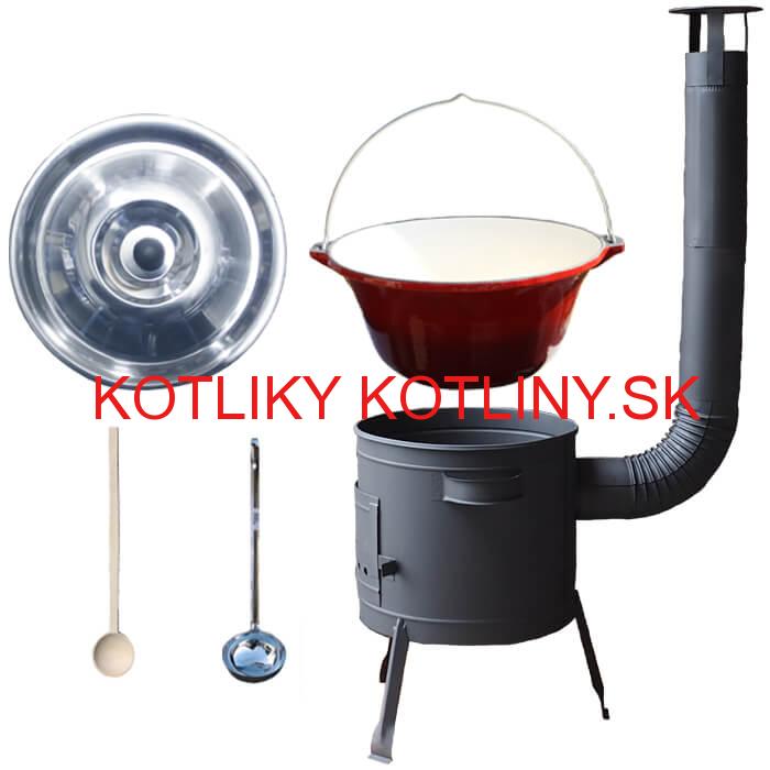 Liatinový kotlík so smaltovanou úpravou 16 L + nízka kotlina 36 PLUS 600